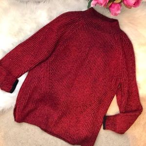 NWOT Calvin Klein red black knit mohair sweater